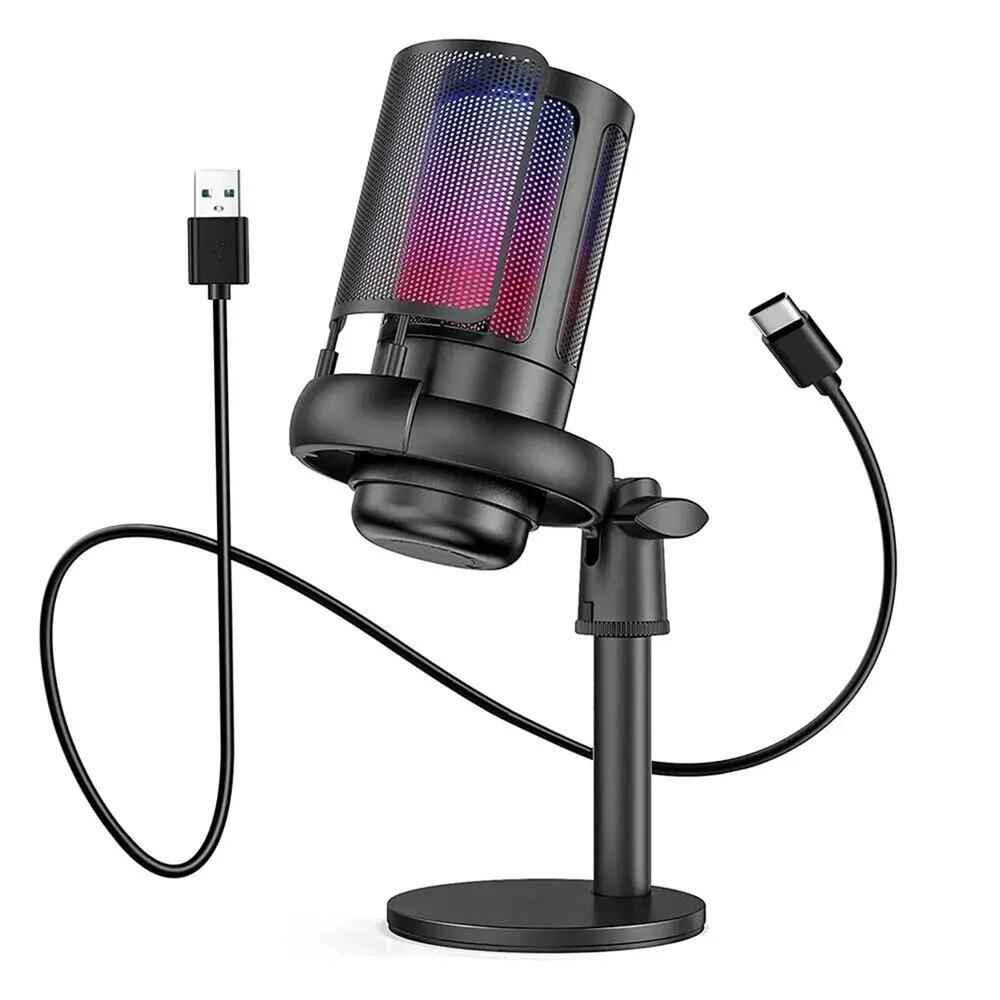 🔥USB Microphone for Streaming & Podcasts - RGB Condenser Mic🔥